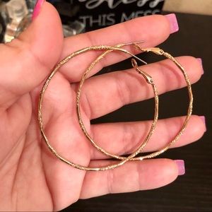 Sparkly Gold Hoop Earrings